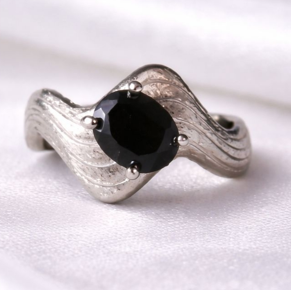 Elegant Silver and Smokey Quartz Women's Ring
